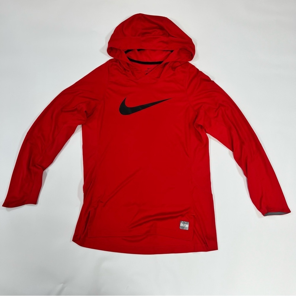 ♠️Nike Elite Hoodie Men’s Small | Red Pullover Sweatshirt PTP 21" | Preowned